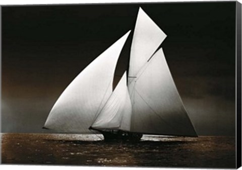 Framed Iverna Yacht at Full Sail, 1895 Print