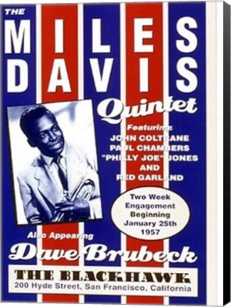 Framed Miles Davis Quintet: Blackhawk San Francisco, 1957 Print