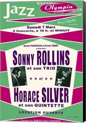 Framed Sonny Rollins &amp; Horace Silver, Paris, 1964 Print