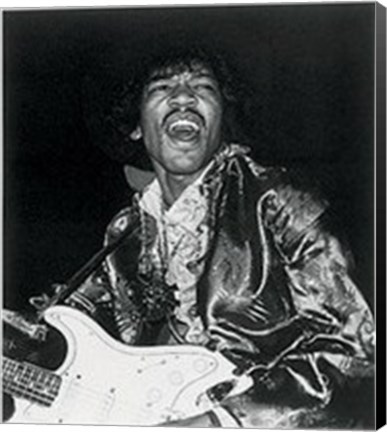 Framed Jimi Hendrix, in concert Print