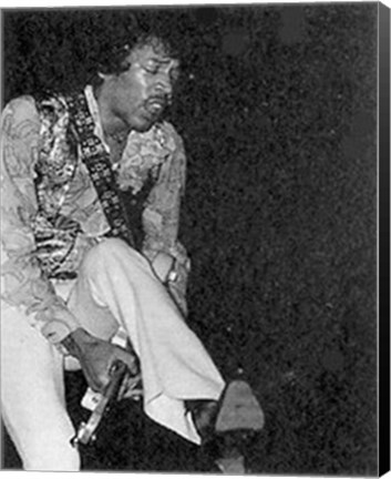 Framed Jimi Hendrix, in concert Print