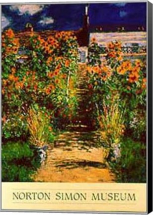 Framed Artist&#39;s Garden, Vetheuil Print