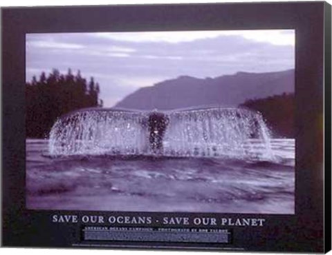 Framed Save Our Oceans, Save Our Planet Print