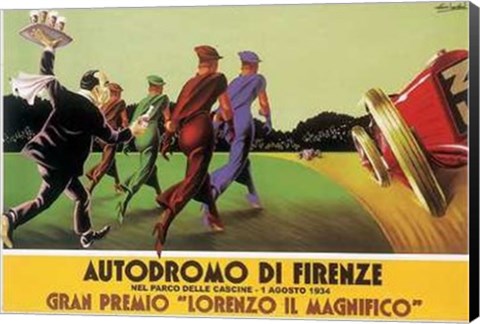 Framed Autodromo Di Firenze Print