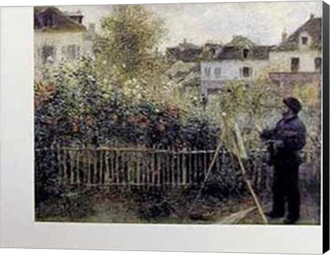 Framed Monet Painting in his Garden at Argenteuil, c.1873 Print