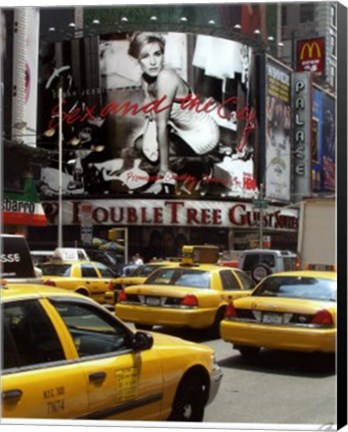 Framed Yellow Cabs on Times Square Print