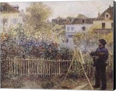 Framed Monet Painting in the Garden Print