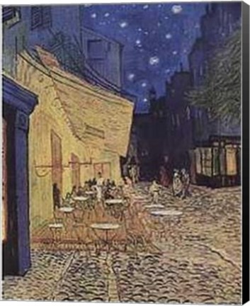 Framed Cafe Terrace on the Place du Forum, Arles, at Night, c.1888 Print