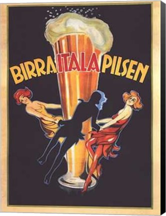 Framed Birra Itala Pilsen Print