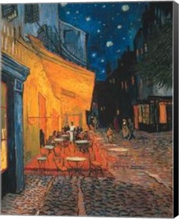 Framed Cafe Terrace on the Place du Forum, Arles, at Night, c.1888 Print