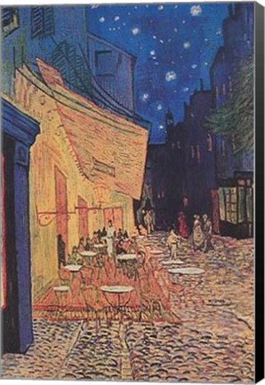 Framed Cafe Terrace on the Place du Forum, Arles, at Night, c.1888 Print