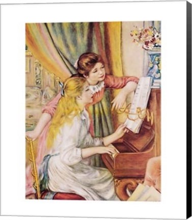 Framed Two Young Girls at the Piano Print