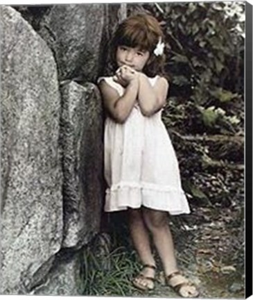 Framed Child in Garden Print