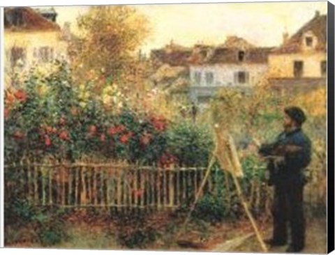 Framed Monet Painting in his Garden at Argenteuil, c.1873 Print