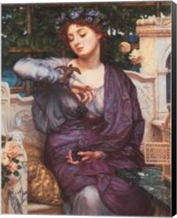 Framed Libra And Her Sparrow, 1907 Print