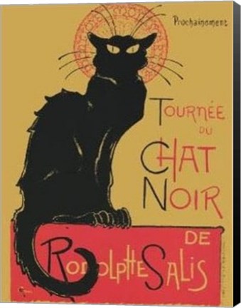 Framed Tournee Du Chat Noir (Yellow Background) Print