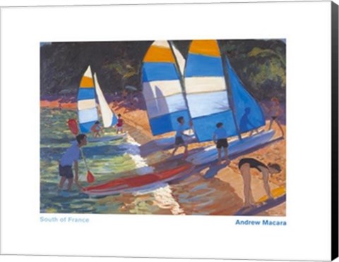 Framed Sailboats, South Of France Print