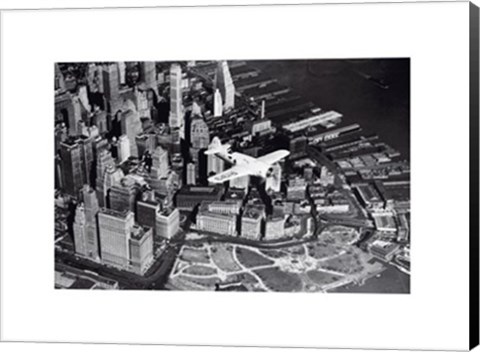 Framed Speed Plane Over Nyc Print