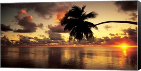 Framed Aitutaki Lagoon, Cook Islands Print