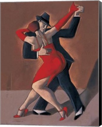 Framed Tango Rouge Et Noir Print