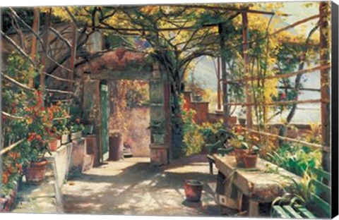 Framed In The Pergola Print