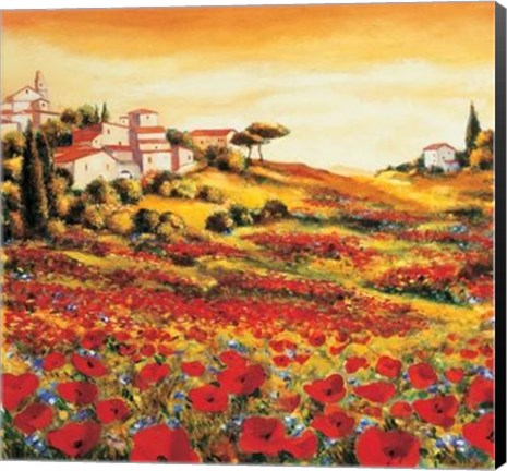 Framed Valley Of Poppies Print