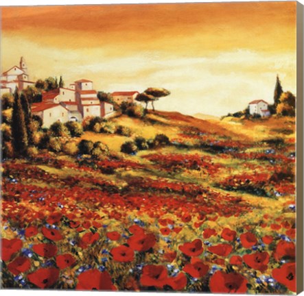 Framed Valley Of Poppies Print