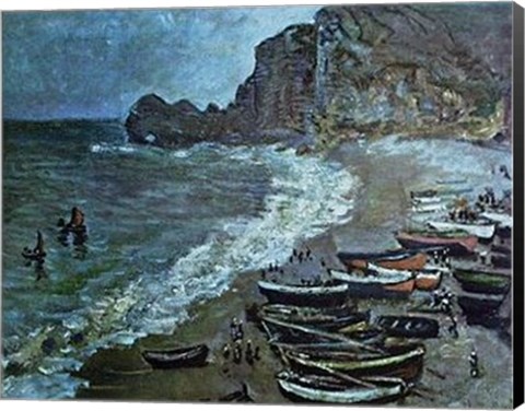 Framed Boats On The Beach, 1883 Print