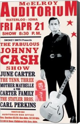 Framed Johnny Cash, Waterloo, Iowa, 1967 Print