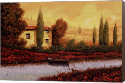 Framed Al Tramonto Sul Fiume Print