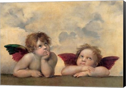 Framed Cherubim Putti Angels of The Sistine Madonna, c.1514 Print