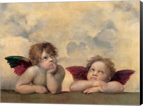 Framed Cherubim Putti Angels of The Sistine Madonna, c.1514 Print