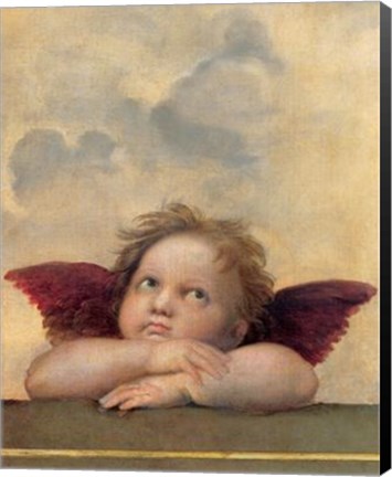 Framed Cherubim Putti Angels of The Sistine Madonna, c.1514 (detail - right side) Print