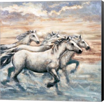 Framed Running Horses II Print