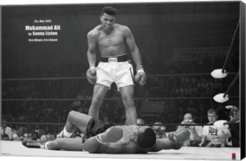 Framed Muhammad Ali - 1965 1st Round Knockout Against Sonny Liston Print