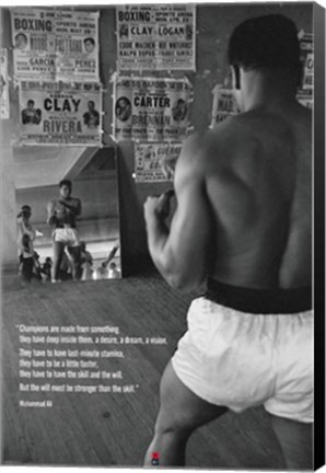 Framed Muhammad Ali In Gym With Mirror Print