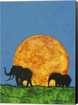 Framed Elephants Print