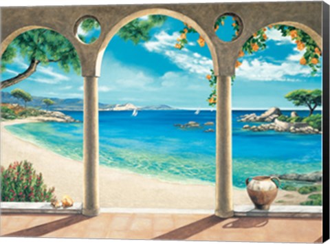 Framed Mediterranean Bay Print