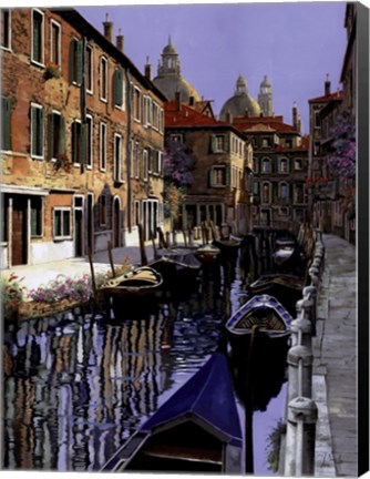 Framed La Barche Sul Canale Print