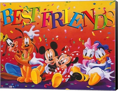 Framed Mickey &amp; Friends: Best Friends Print