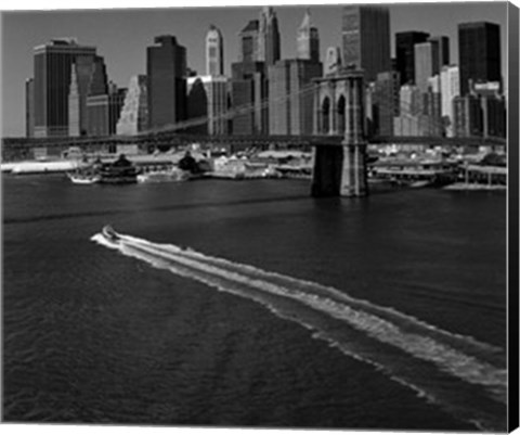 Framed White Cloud Over Brooklyn Bridge Print