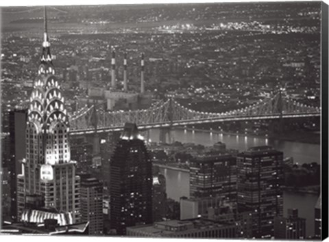 Framed Chrysler Building and Queensboro Bridge Print