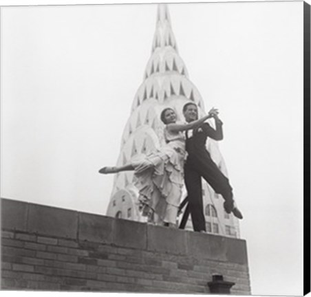 Framed Dancing by the Chrysler Building Print