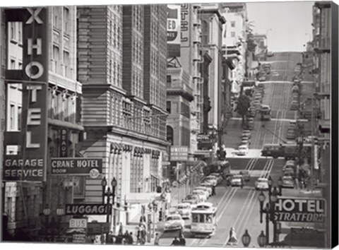 Framed Powell Street in San Francisco, 1953 Print