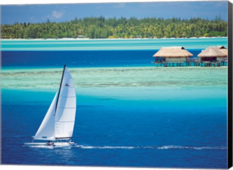 Framed Sailing in Bora-Bora Print