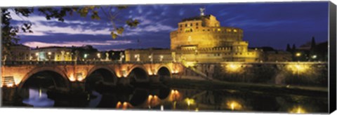 Framed Castel Sant&#39;Angelo at Night, Rome Print