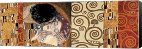 Framed Klimt Deco (The Kiss) Print