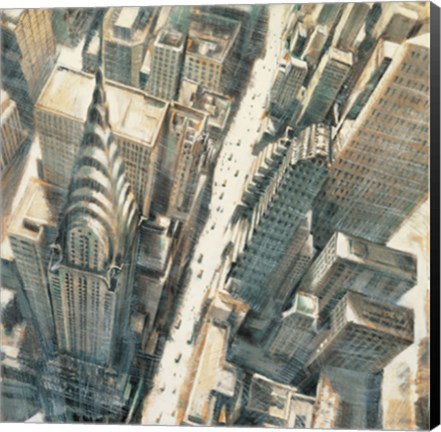 Framed Aerial View of Chrysler Building Print