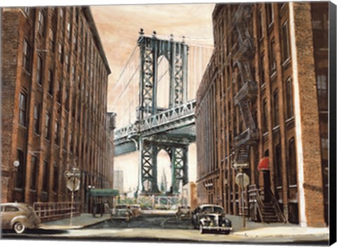 Framed View to the Manhattan Bridge, NYC Print