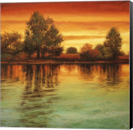 Framed River Sunset I Print